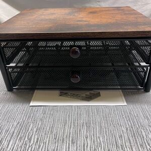 Wooden Top Black Mesh K-Cup Drawer Organizer